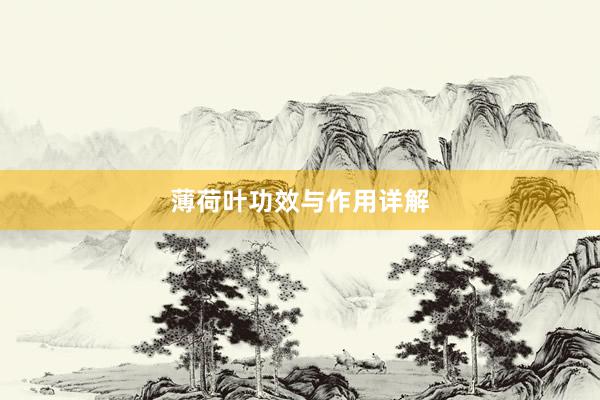 薄荷叶功效与作用详解